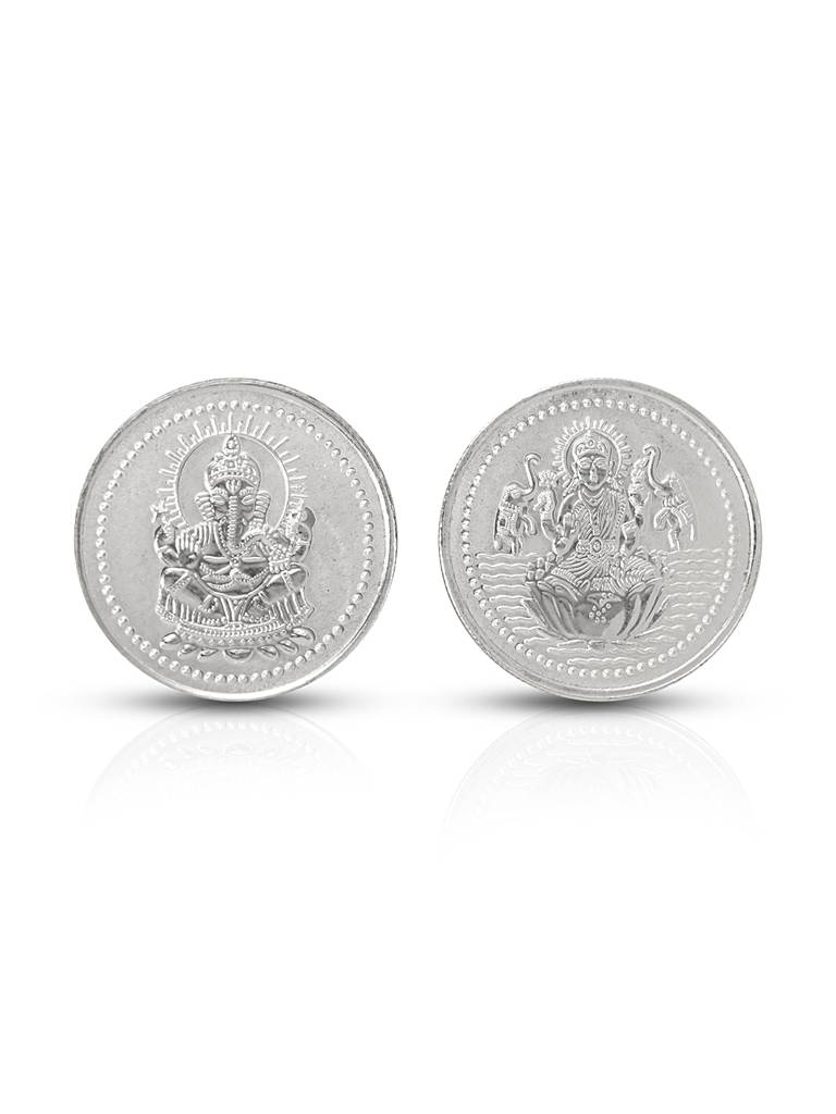 Laxmi Ganesh 20 Gram 999 Round Silver Coin : SJSC5023