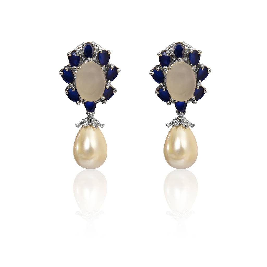 Blue And White Chalcedony Earrings Blue And White Chalcedony
