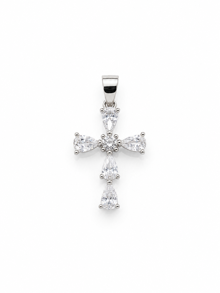 925 Silver Divine Glow Cross Pendant : PH04555