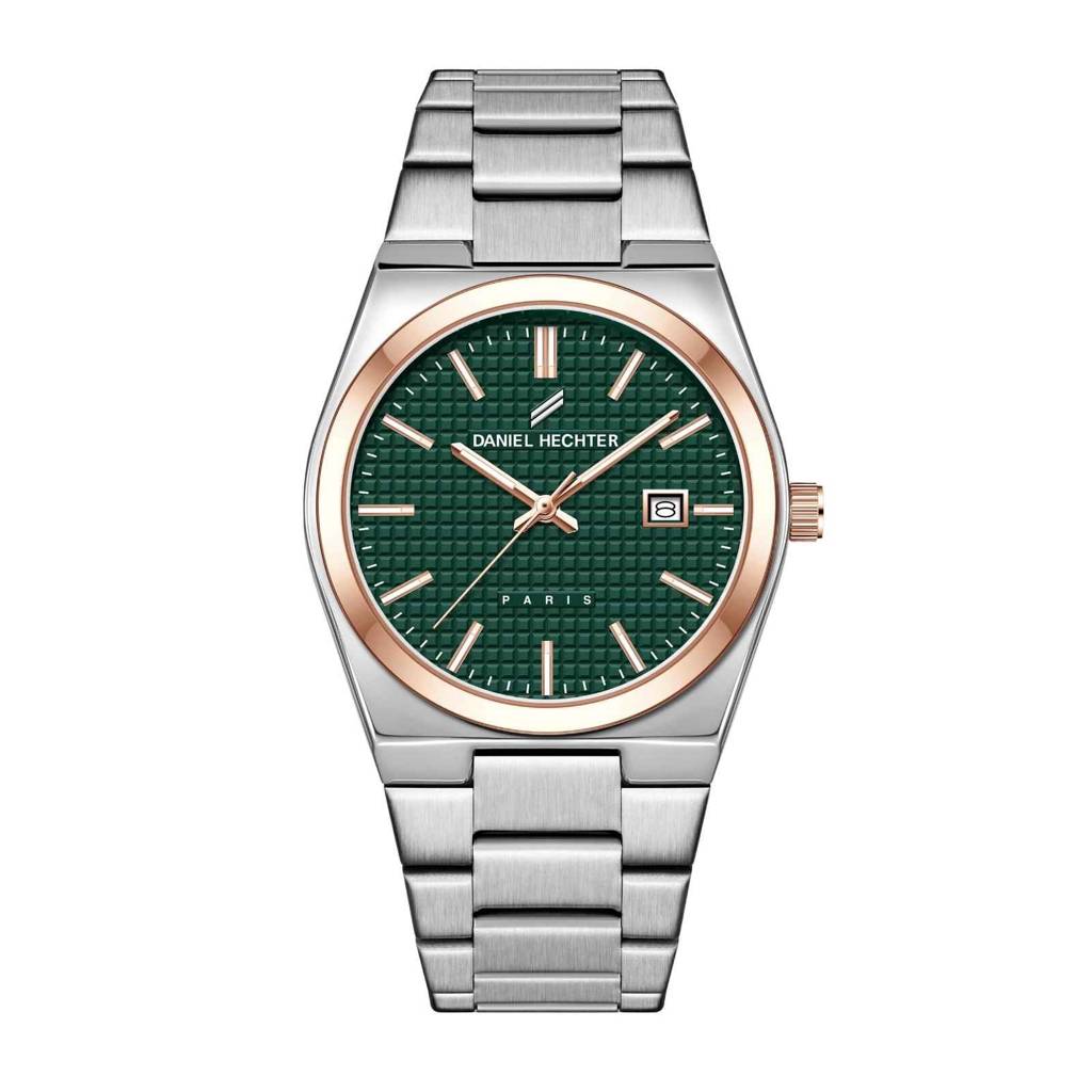 Daniel Hechter Paris Hoche Collection Formal Analog Watch For Men – Round Dial And Silver Stainless Steel Strap W : DHM1026-33