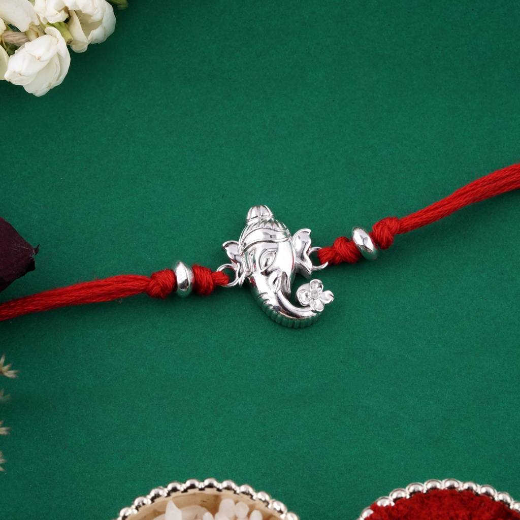 Silver Bala Ganpati Rakhi : ZLRH-1015