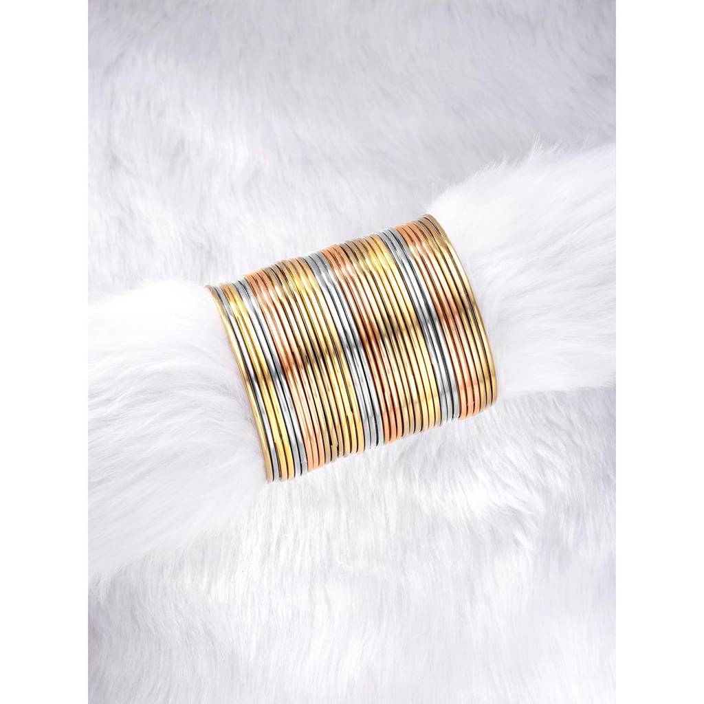 Peora Multicolor  Traditional Antique Look Oxidised Metal Bangle Set Gift For Women Girls : PF34B999ML-8