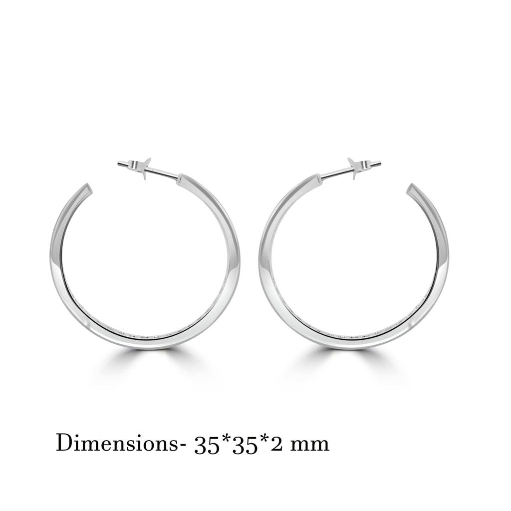 925 Sterling Silver Round Huggie Textured Hoop Earrings | Half Circle Hoops : TWP1153