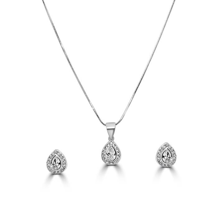 925 Pure Silver Trendy Chain Pendant Set : CPS1007
