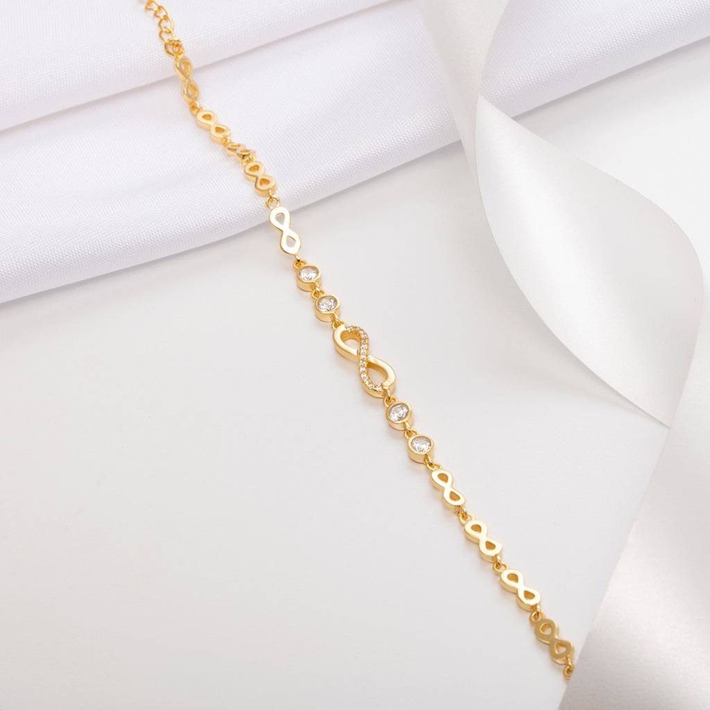 Eternal Sparkle 925 Sterling Silver Gold Plated Bracelet : BR-80157