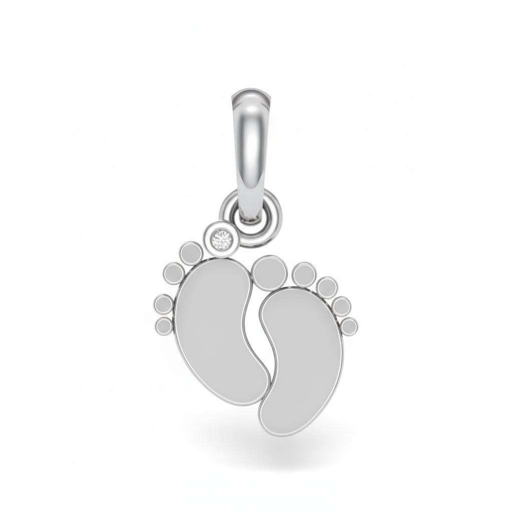 925 Pure Silver Footprint Pendant 925 Pure Silver Footprint