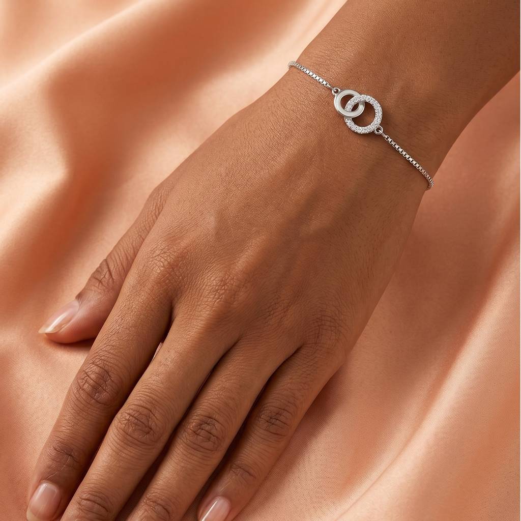 Interlocking Circles Box Chain Bracelet : BR1142