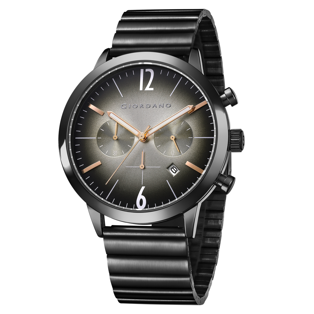 Giordano Analog Chronograph Watch For Men - Stainless Steel Case & Strap| Modern Casual & Formal Wristwatch With : GZ-50153-11