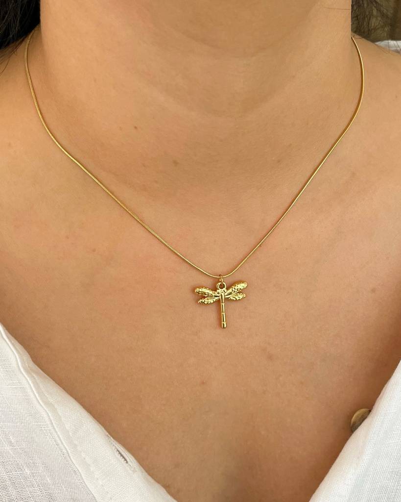 18K Gold Plated Dragonfly Necklace : N103