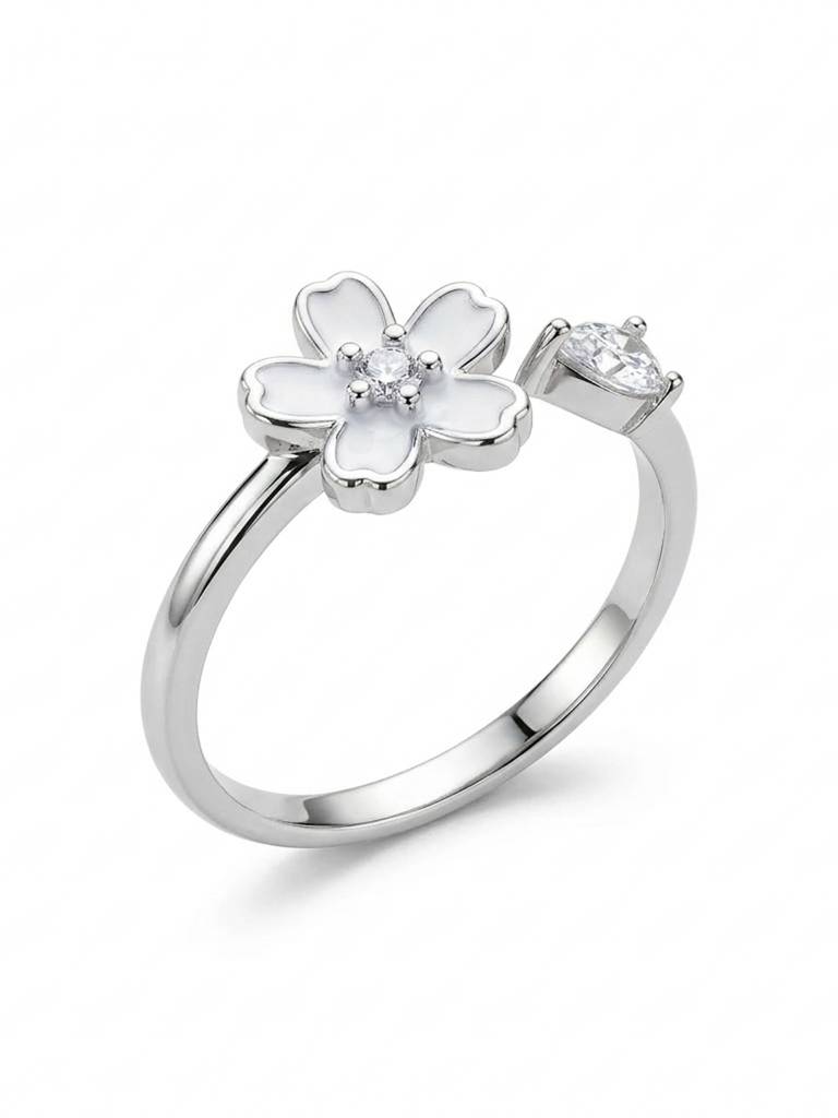 925 Pure Silver The Sakura Petal Wrap Ring : LR1309