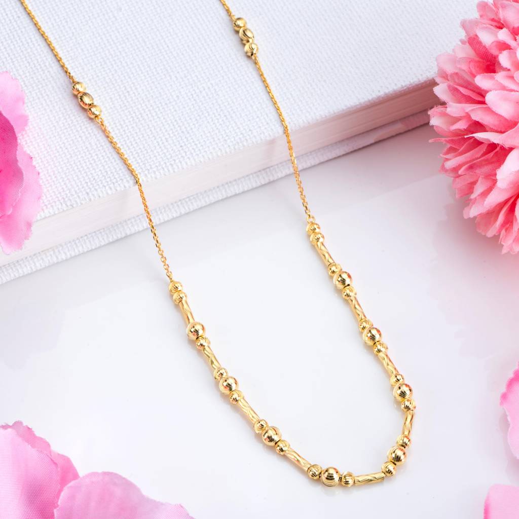 Glistening Aura Gold-Plated Elegance 925 Sterling Silver Charm Necklace : NL-30255-G