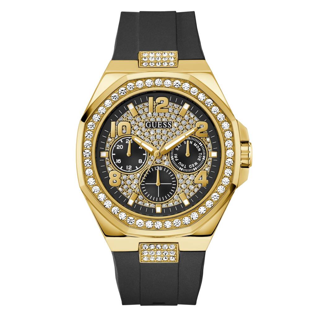 Guess Round 46Mm Black Dial Analog Men Watch - Gw1002G2 : GW1002G2