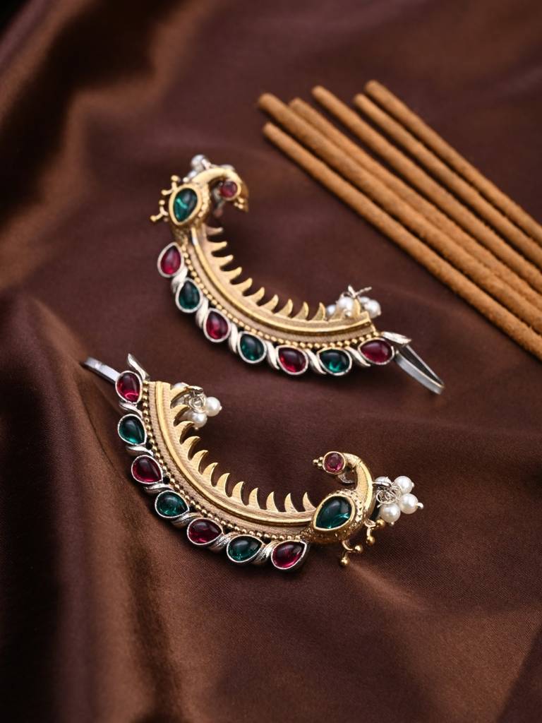 Peacock Crescent Earrings : S24ANER554MLT