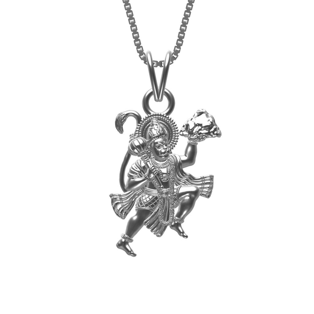 Silver Maha Bajrangbali Pavanputra Hanuman Pendant : ZLGDP-1026