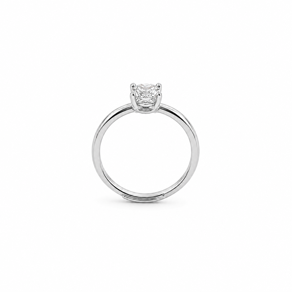 925 Silver Dainty Solitaire Ring : LR23444