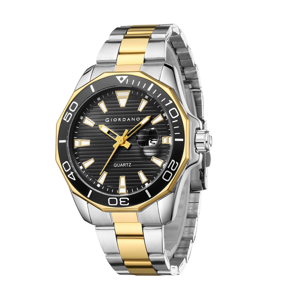 Giordano Stainless Steel Analog Watch For Men – Classic Sporty Design | Textured Dial, Quartz Movement And Date  : GZ-50149-44