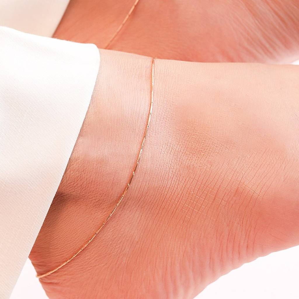 Gleaming Chains Rose Gold-Plated 925 Sterling Silver Anklet : ANK-60020-PAIR-RG