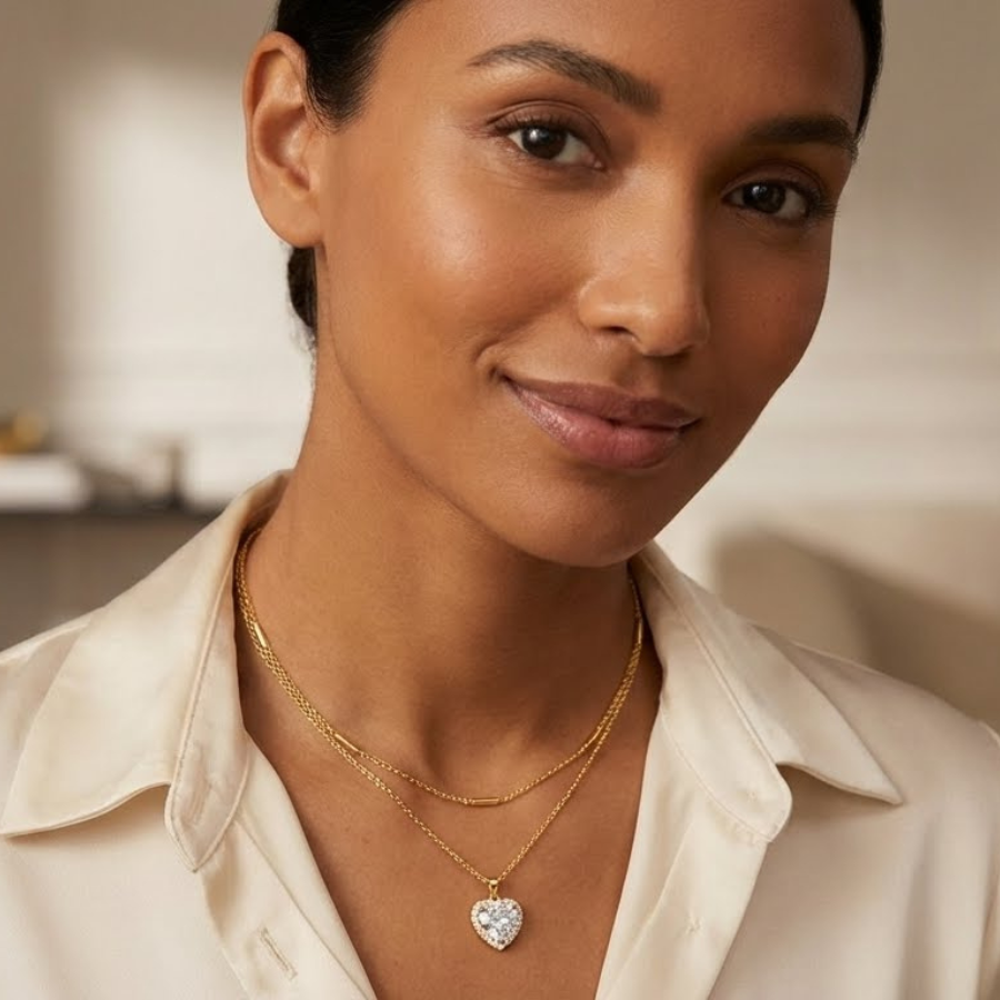 Double Layer Pendant Necklace For Women – Elegant Two Layer Chain Design With Minimal Modern Finish | Premium Eve : 5087100085