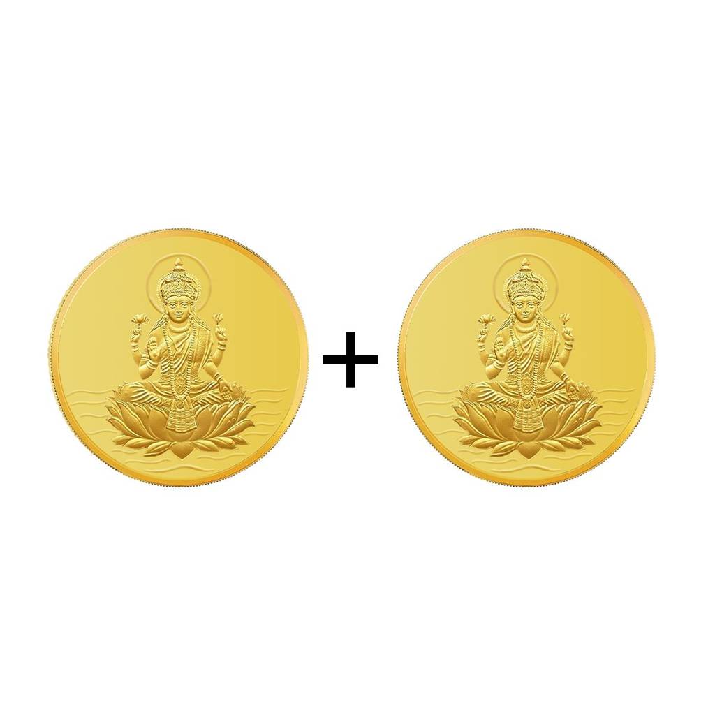 24Kt 2 Gm + 2 Gm Lakshmi Gold Coin : SC0005-YG-C