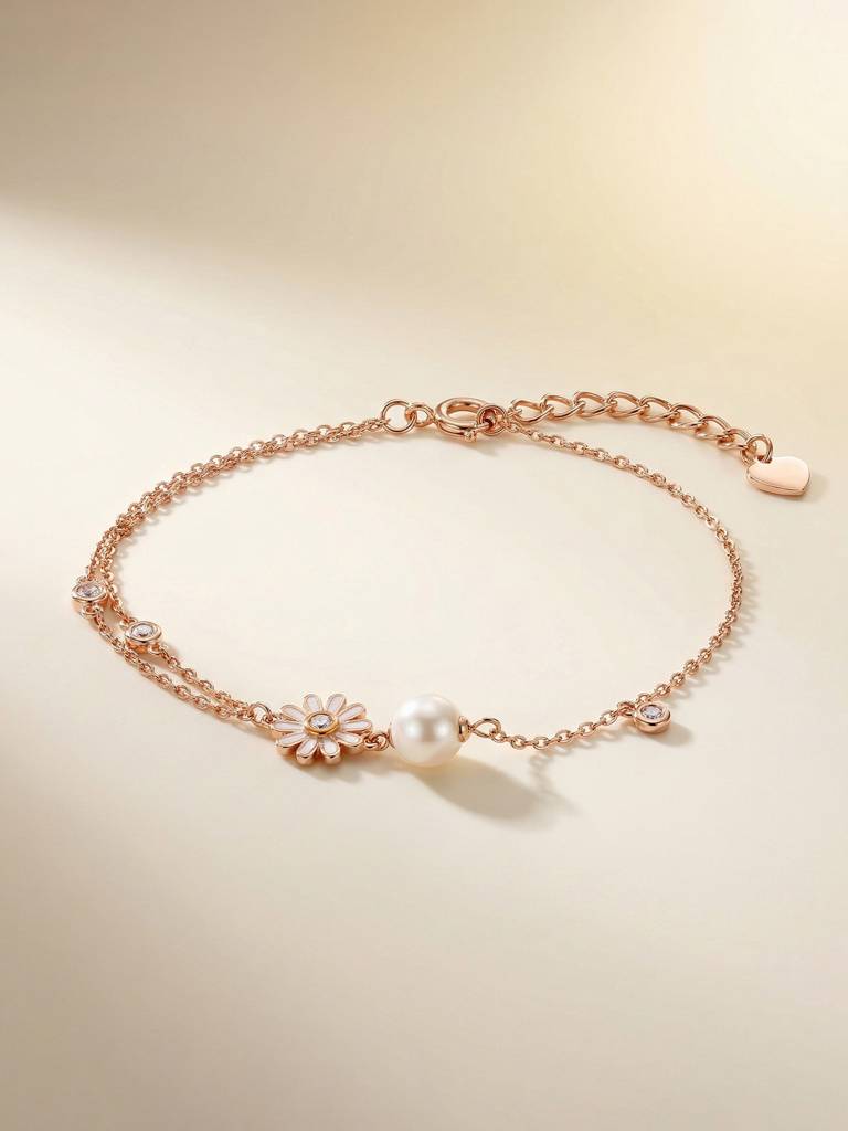 Daisy Pearl Charm Bracelet : HYLB3090