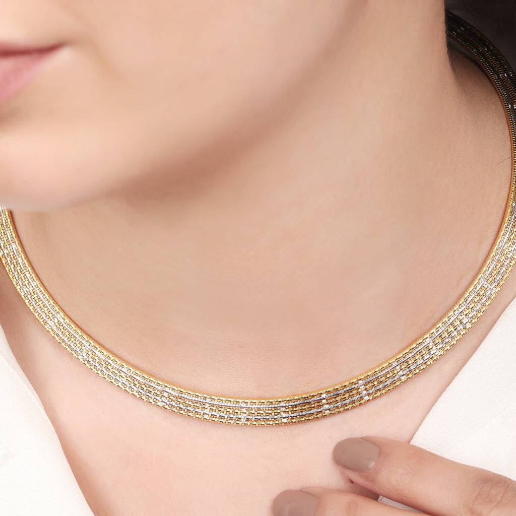 Radiant Layered Dual-Plated 925 Sterling Silver Necklace : NL-30254-GR