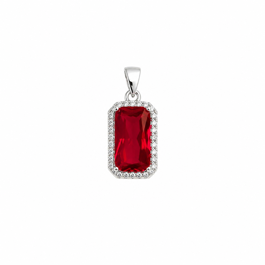 925 Silver Classic Ruby Pendant : PH06022