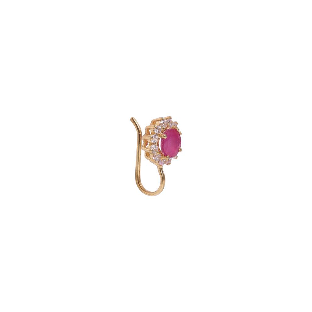 Moissanite Polki Pink Nath : PJ115