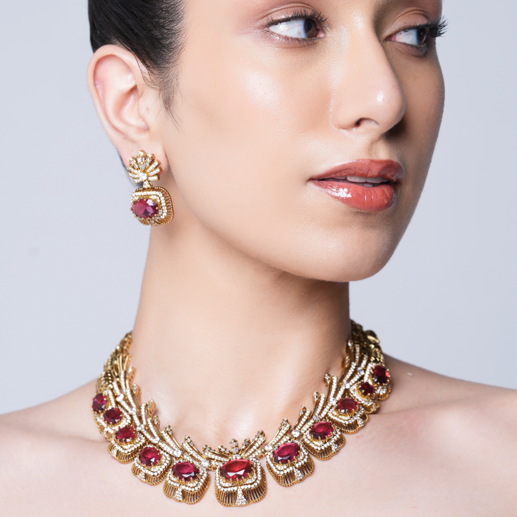 Mehendi Polish Designer Ad Necklace Set : CAO0224TOF