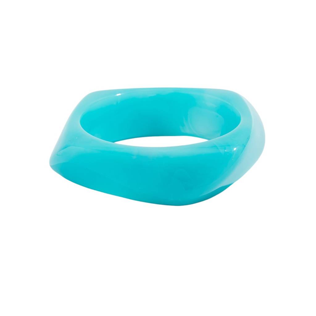 Chunky Wide Edge Rounded Square Polygonal Acrylic-Bangle : ADN0825B2252BL