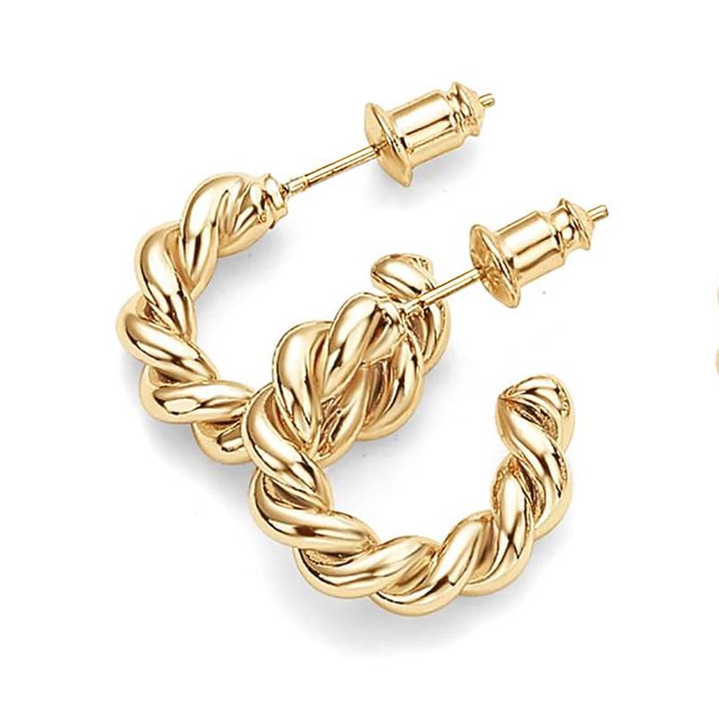 14K Gold Plated Anti-Tarnish Mini Spiral Hoop Earrings : AXY1124E1003_15