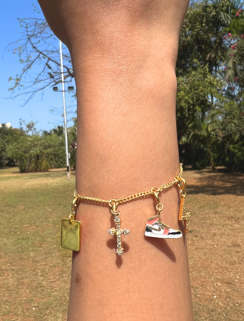 Street Style Gold Charm Bracelet