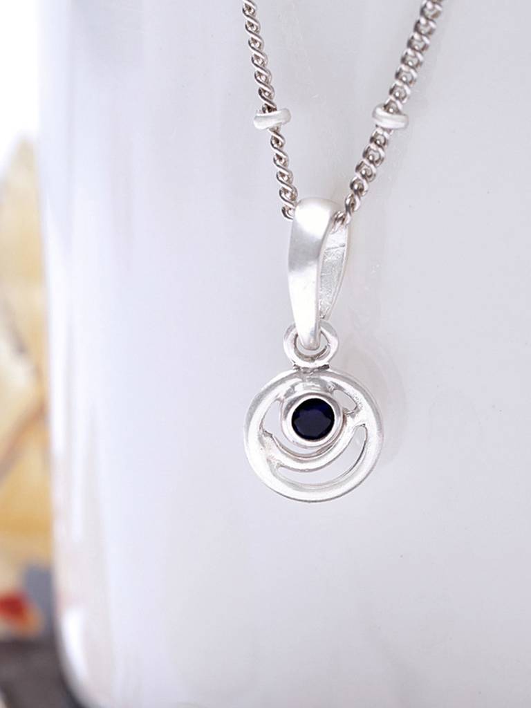 92.5 Silver Blue Spiral Stud Earrings : U100SG005MY018
