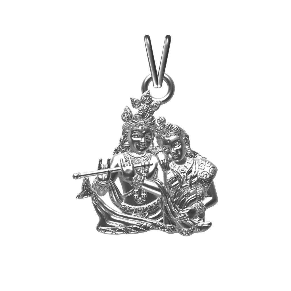 Silver Lord Radha Krishna Love Silver Pendant : ZLGDP-1008
