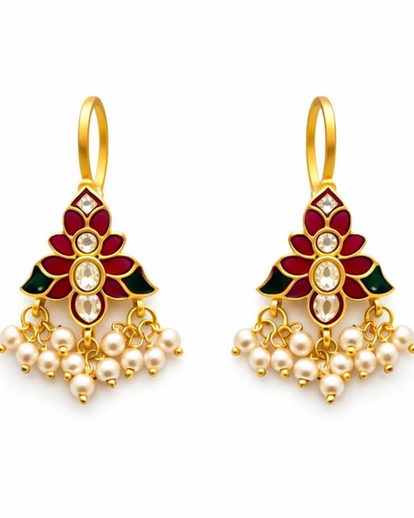 Padma Heritage Kundan Pearl Ear Cuffs : sm12