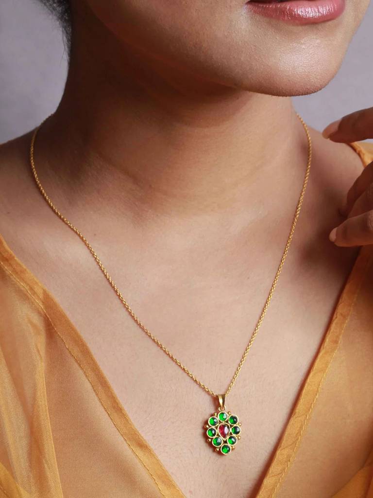 Silver Green Zircon Pendant : U120SG005P024