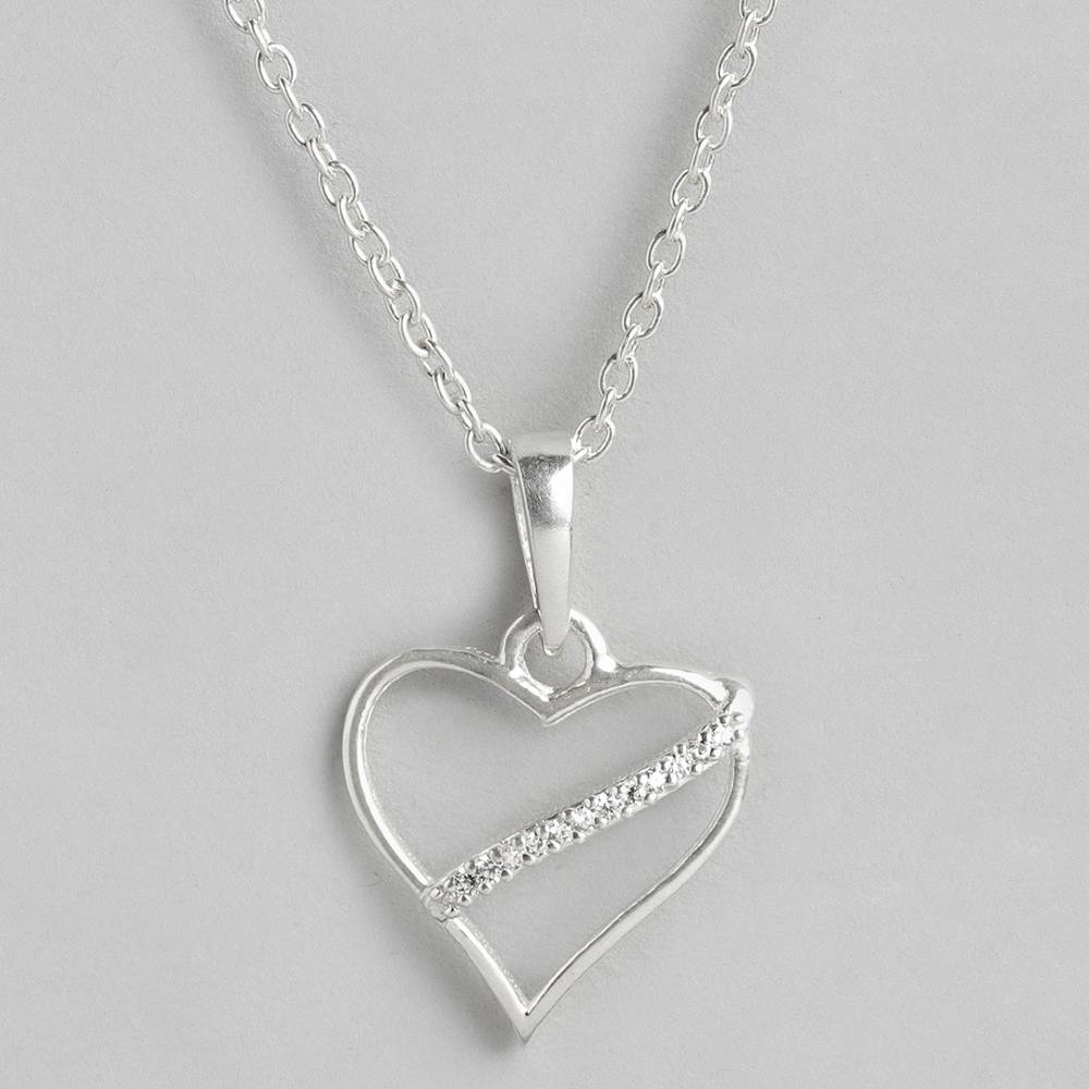 Silver Heart Necklace : Silver Heart Necklace : Z125SG002N010