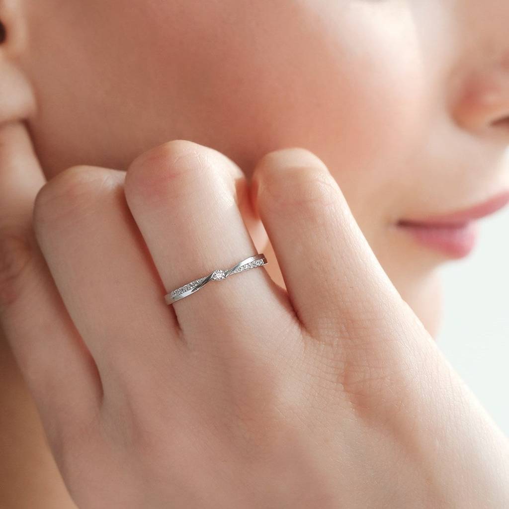 Minimal Cz Studded 925 Sterling Silver Women Ring (Adjustable) : RNG-40108