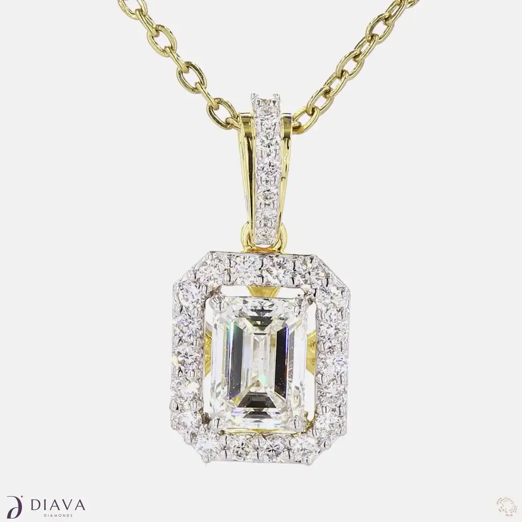 Framed Emerald Elegance Pendant : FramedEmeraldElegancePendant