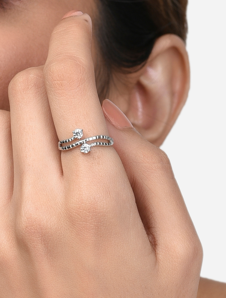 925 Silver Duopoly Ring