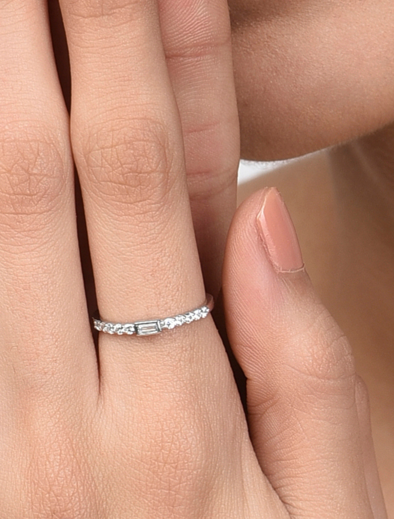 925 Silver Sugar Crystal Ring
