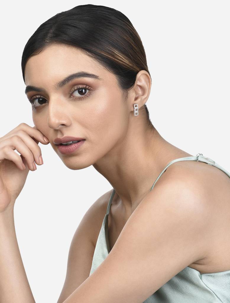 925 Silver Zirconia Ash Earrings