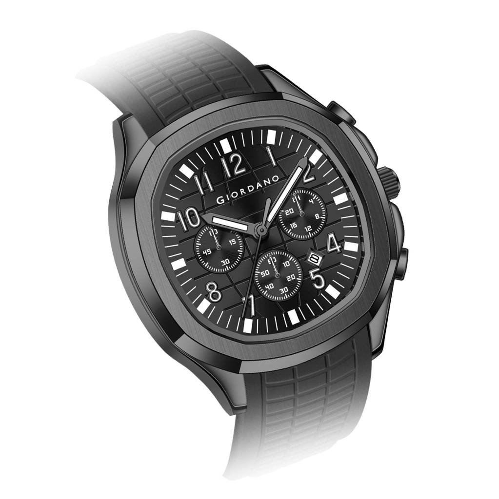 Giordano Precision And Comfort Multi Function Watch For Men With Textured Dial & Trendy Silicone Band : GZ-50143-01