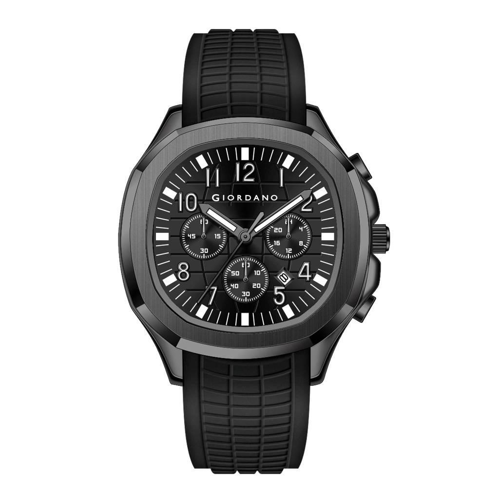 Giordano Precision And Comfort Multi Function Watch For Men With Textured Dial & Trendy Silicone Band : GZ-50143-01
