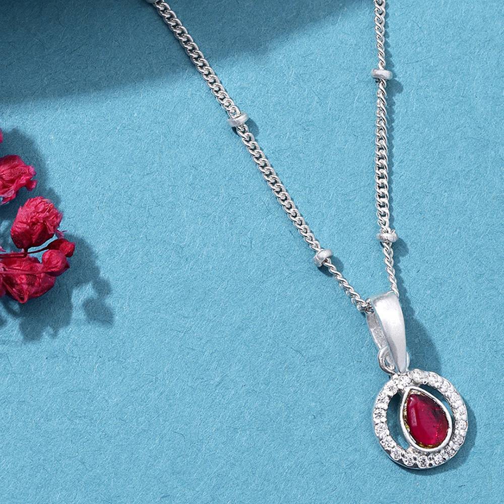 92.5 Silver Girdle Red Kundan Necklace : U100SO003MY029