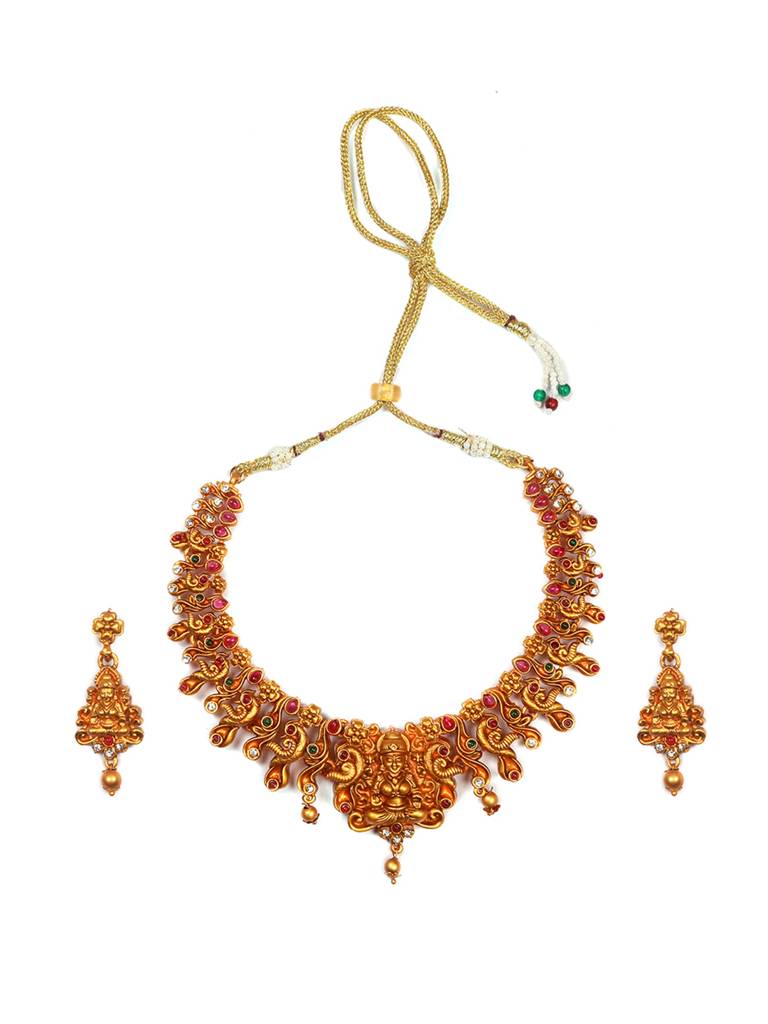 Lakshmika Butta Matte Finish Necklace Set : SATJS236