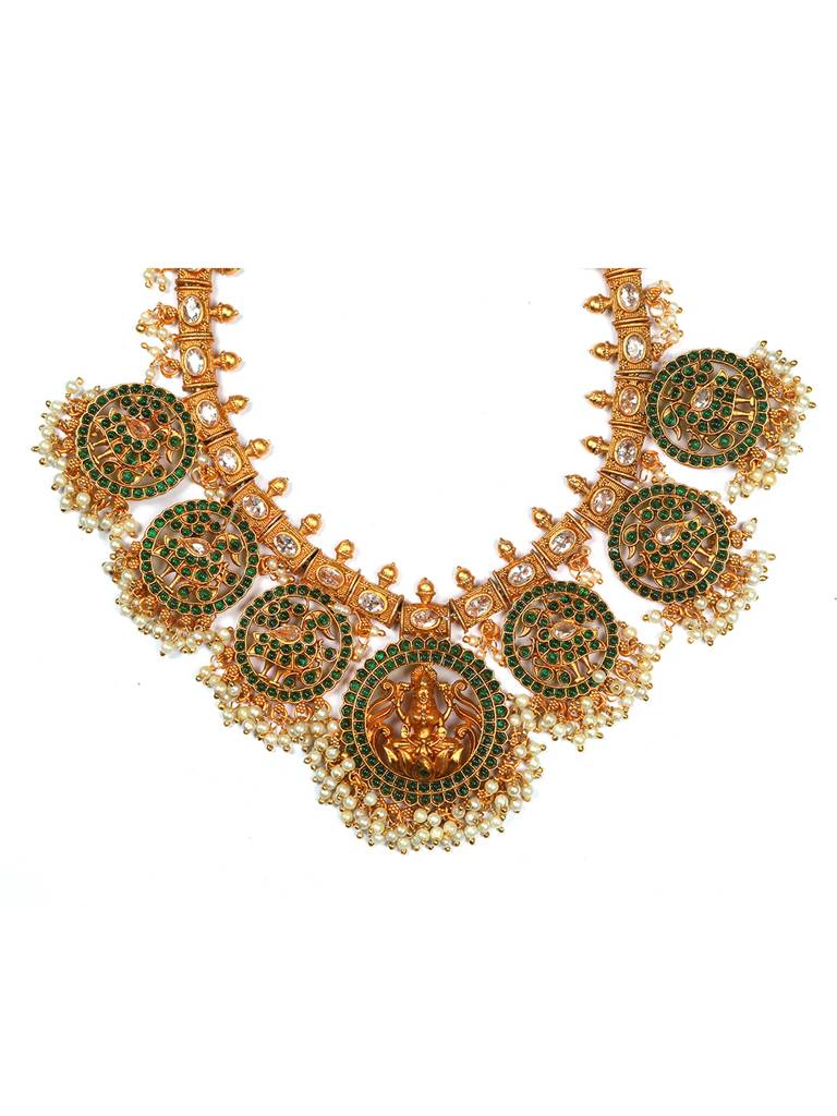 Traditional Kemp Pushp Chakra Necklace Set : SATJS216G