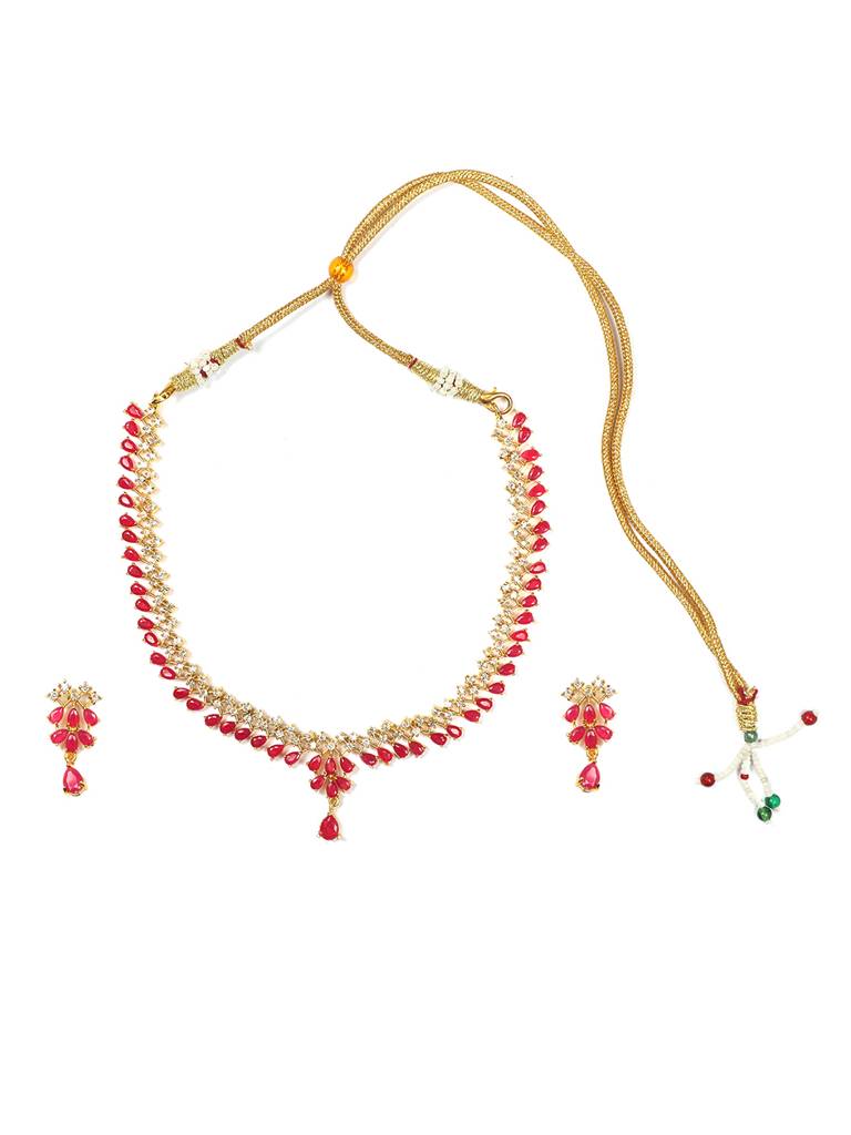 Elegant American Diamond Necklace Set : SAADS05
