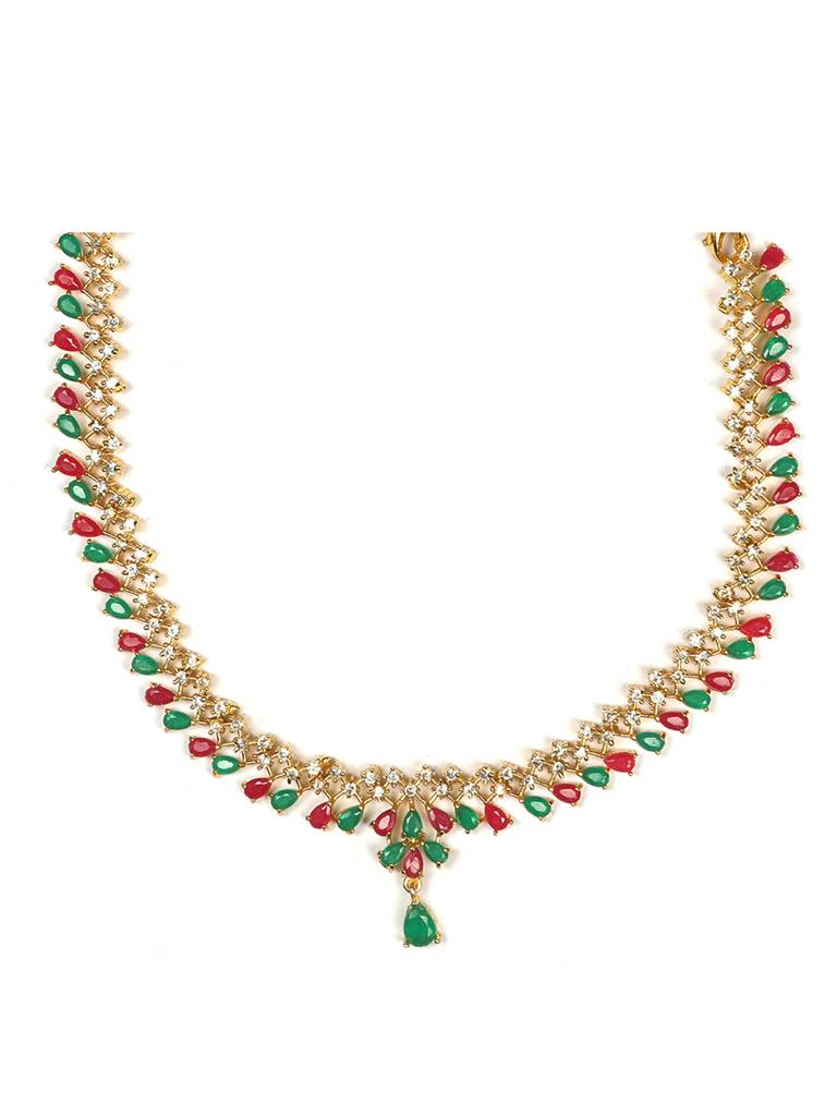Elegant American Diamond Necklace Set : SAADS02