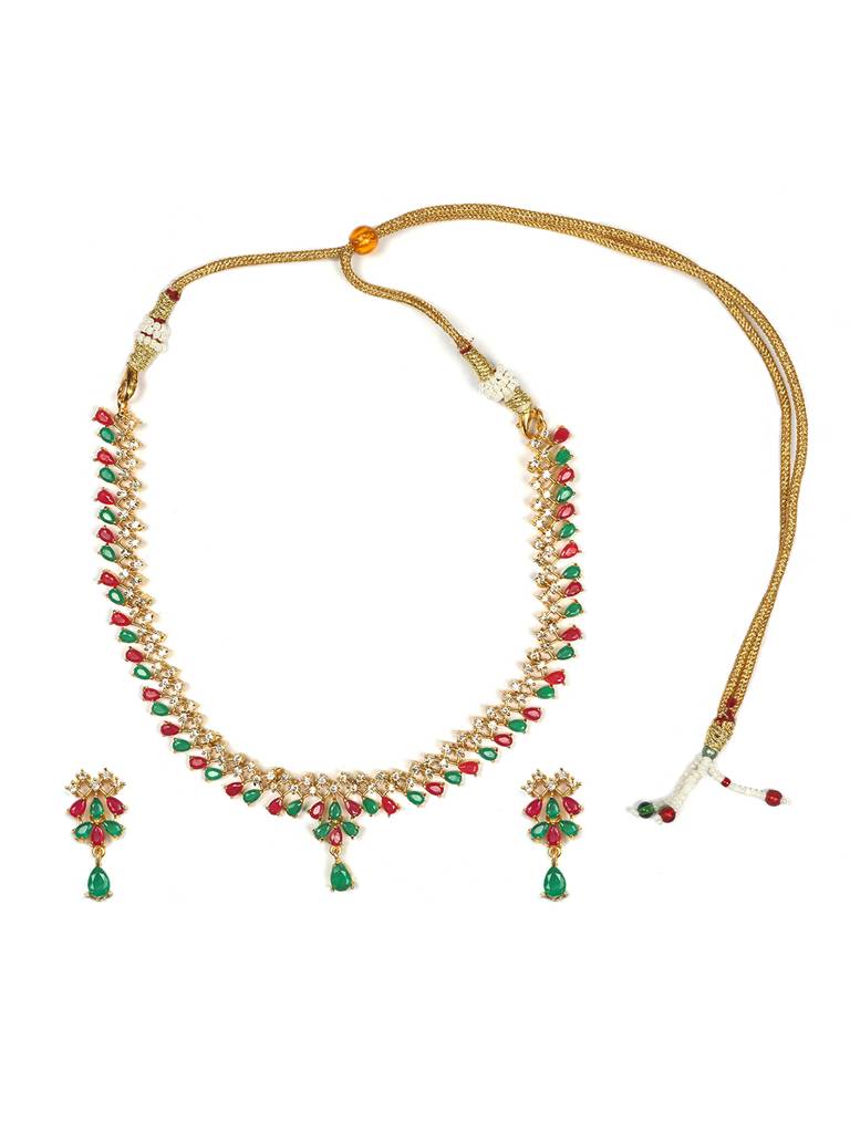 Elegant American Diamond Necklace Set : SAADS02