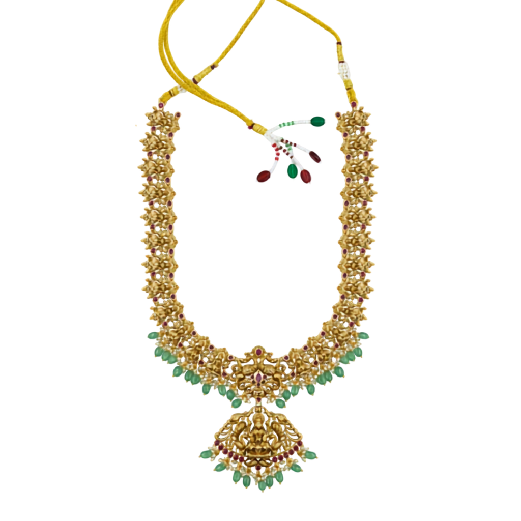 Lavanya Long Necklace Set – 1 Gram Gold Plated Temple Jewellery : L-91